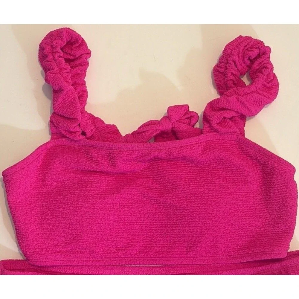 GB Gianni bini Girls Sz 16 2 Piece Bikini Brightest Berry Scrunchie Strap Swim